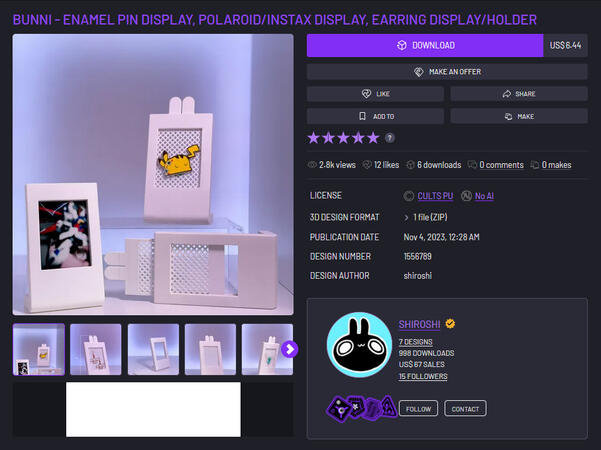 Click image to see Bunni on Cults3D