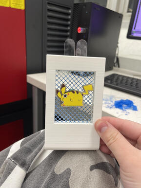 Enamel Pin on Acrylic Grid Insert